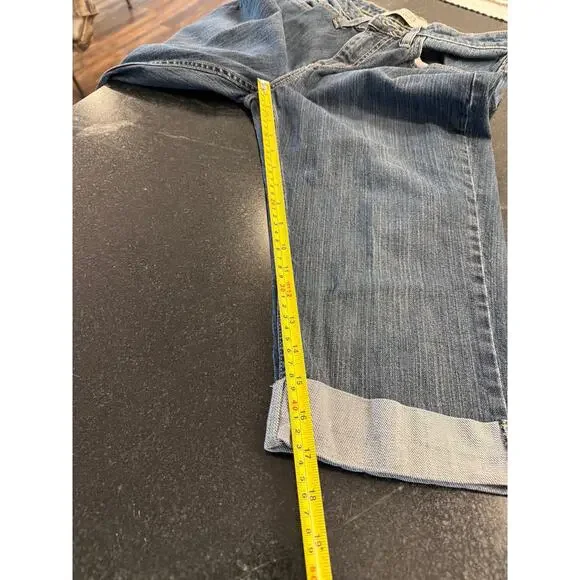 Merona Premium Denim Low Rise Cuffed Capri Jeans Size 8 Blue - Picture 5 of 7